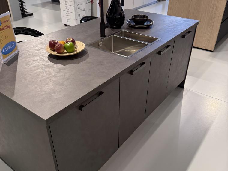 Eiland keuken beton Terra grijs