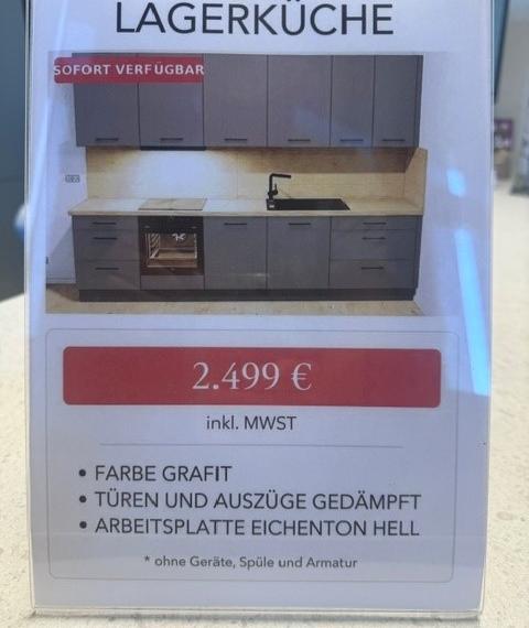 Grafit softmatt Lager Küche aus storniertem Auftrag