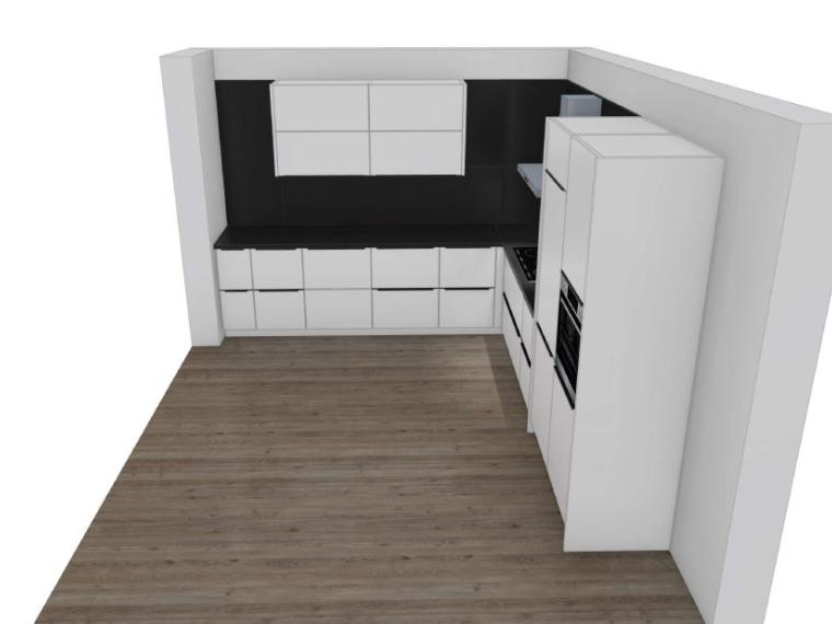 Weisse Mattglasfront satiniert