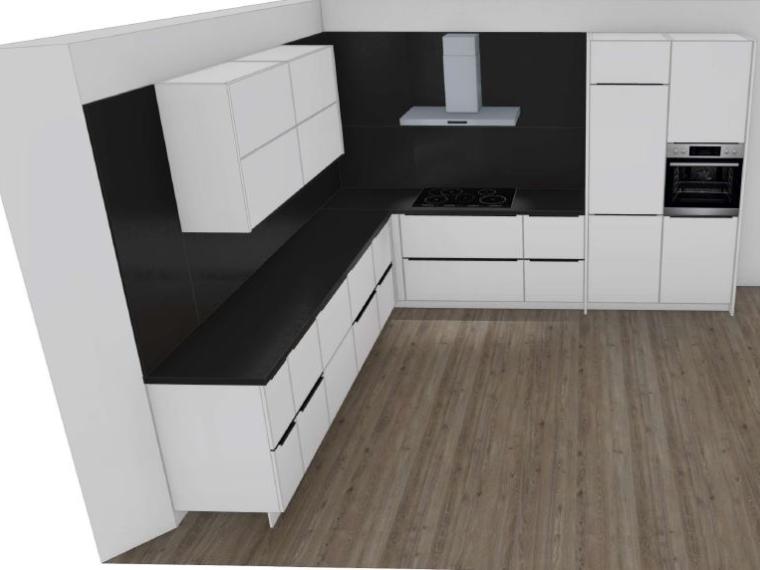 Weisse Mattglasfront satiniert