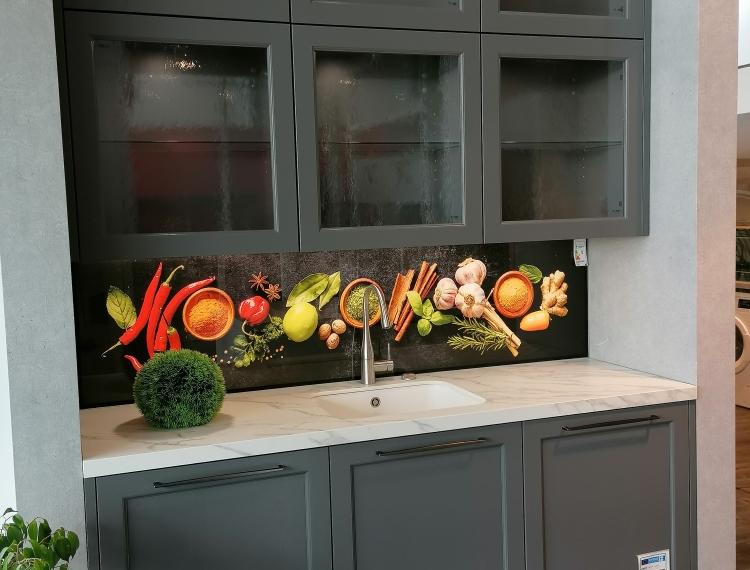 Häcker - Exklusive Keramik Küche Calacatta mit hochwertiger Keramik- Arbeitsplatte! ACHTUNG: Zu Backofen und Kühlschrank gibt es vom Hersteller kein neues Energielabel!! Nochmal reduziert!!