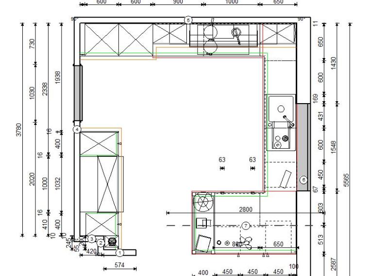 nur Möbelteile Country-Look: Küche "CANTO" von Schüller in L235 Steingrau Satin Lack, Elektrogeräte können dazu bestellt werden