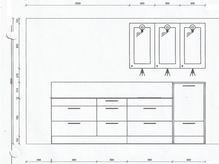 Moderne Einbauküche, Fronten Lacklaminat Weiß softmatt/KS Wildeiche rustikal, inkl. Arbeitsplatte
