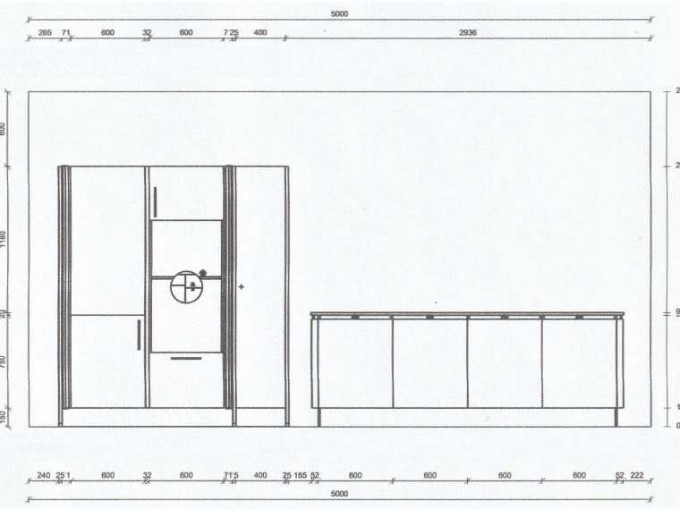 Einbauküche mit Fronten Glas Tec Plus ESG Glas weiß lackiert, inkl. Steinarbeitsplatte