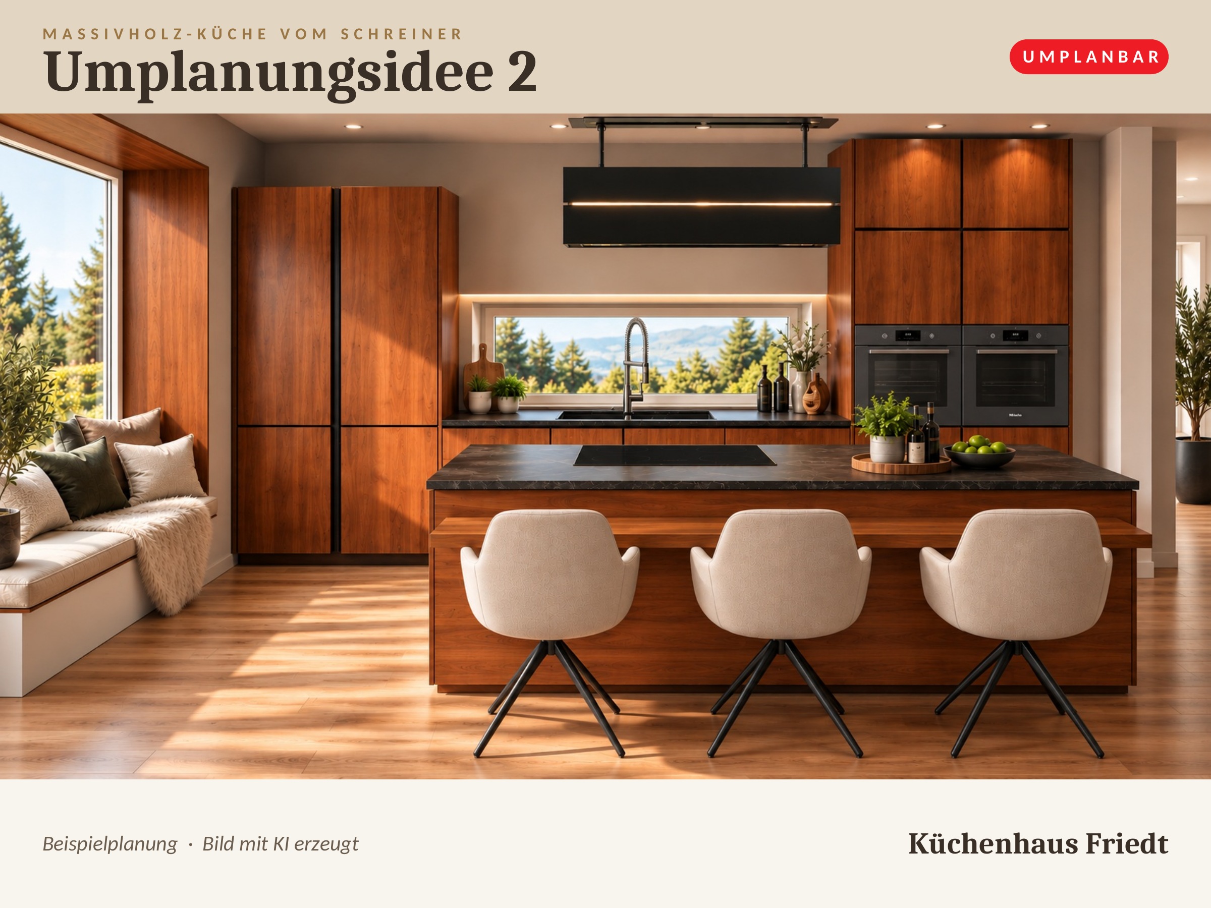 Exklusive Massivholzküche vom Schreiner | Kirsche | Miele | 43.300 € sparen