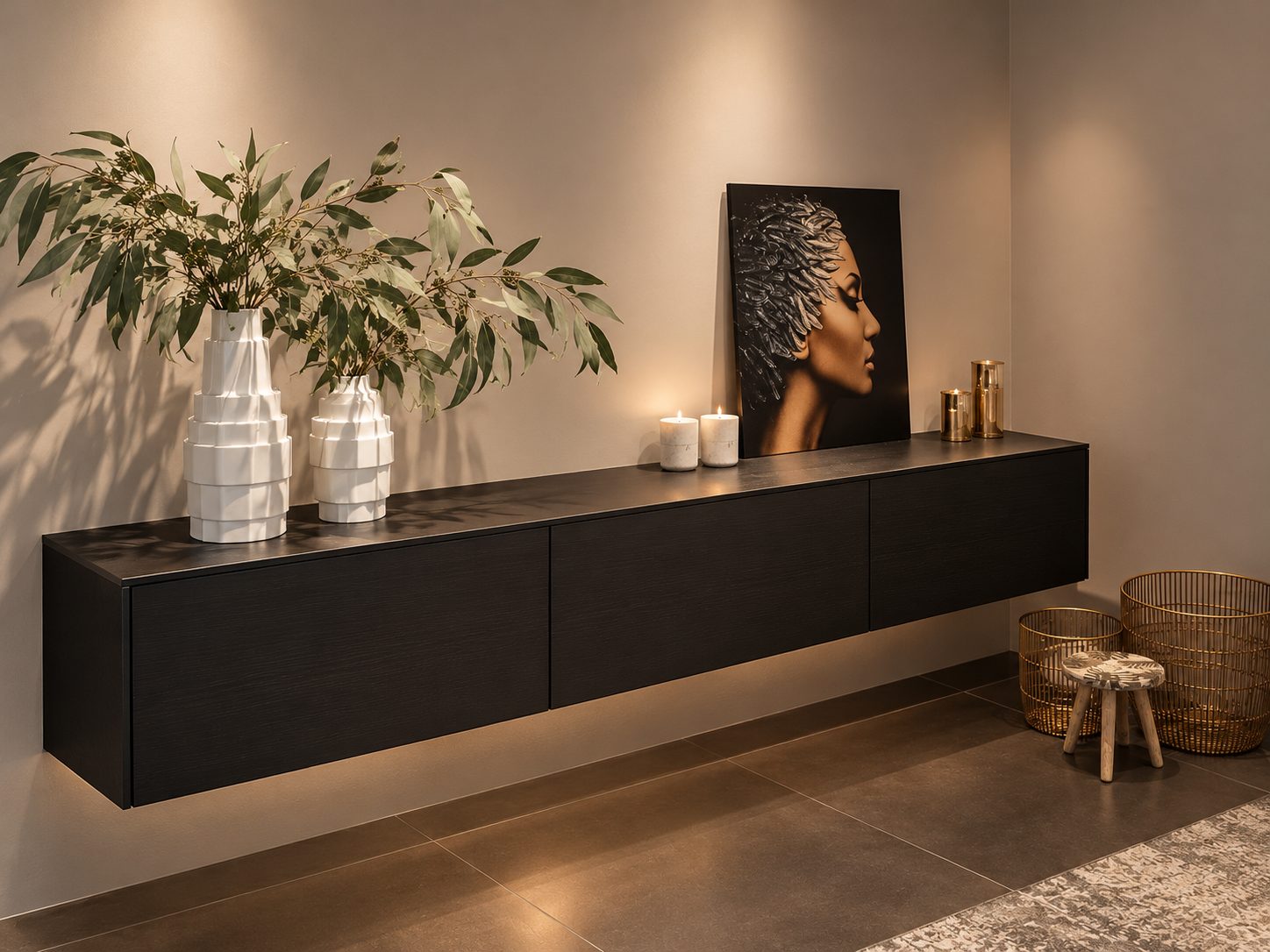 Luxe zwarte Poggenpohl-showroomkeuken