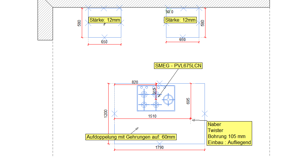 Moderne Landhausküche mit Pizzabackofen